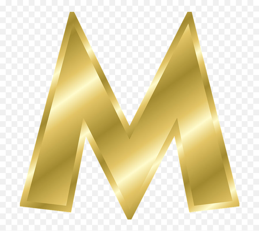 Letter M Capital - M In Gold Letters Png,M & M Logo