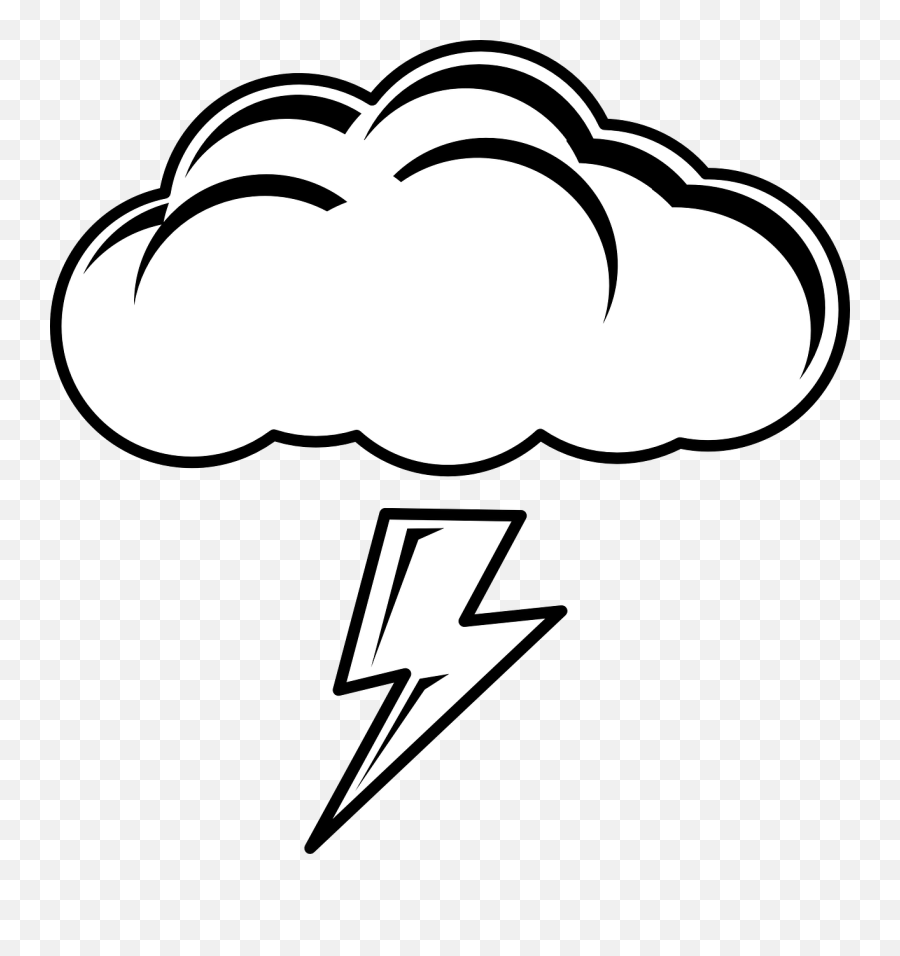 Cloud Thundercloud Storm - Lightning Clipart Black And White Png,Thunder Cloud Png