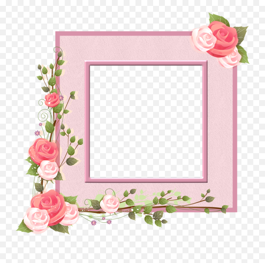 Marco De Flores Png Transparent - Pink Flower Corner Png,Rosas Png