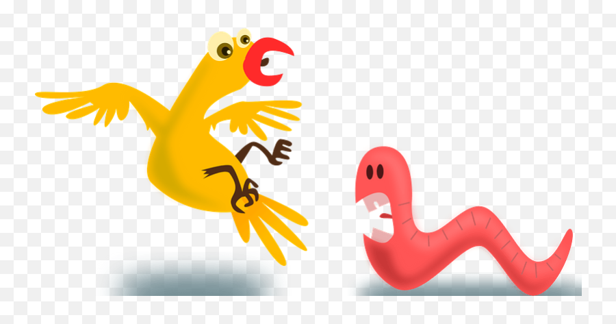 Pink Early Worm Snarling - Early Worm Catches The Bird Png,Scared Eyes Png