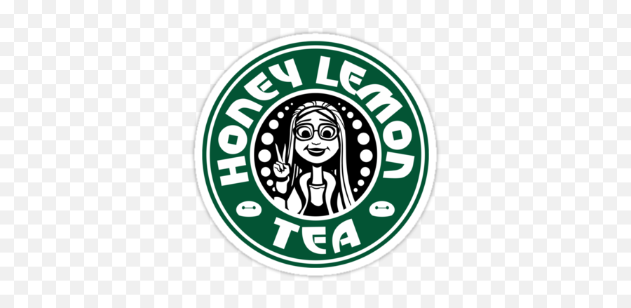 Honey Lemon Tea Sticker Disney Starbucks Logo - Skull Circle Icon Png,Image Of Starbucks Logo