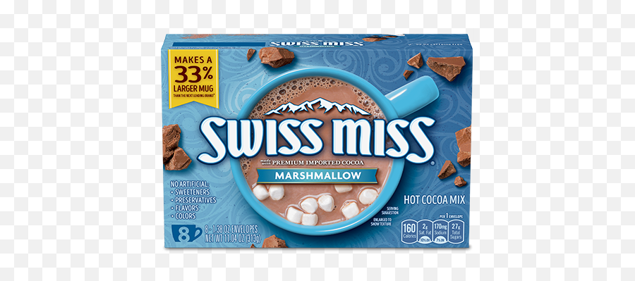 Milk Chocolate With Marshmallow Swiss Miss - Swiss Miss Marshmallow Hot Cocoa Mix Png,Marshmallows Png