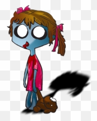 Zombie Clipart Girl - Zombie Girl Cartoon Png Cartoon Zombie Girl Draw,Zombie Transparent