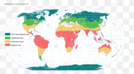 Climate Regions Of The World - Zone Map png