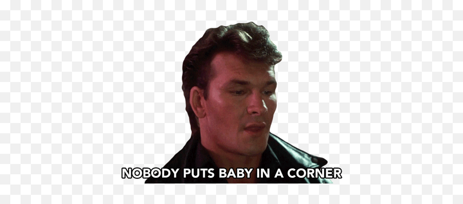 Nobody Puts Baby In A Corner Patrick Swayze Sticker - Nobody Nobody Puts Baby In The Corner Gif Png,Icon Patrick Swayze