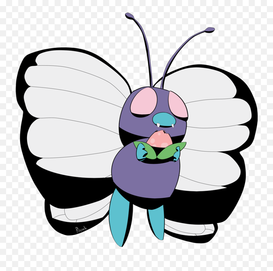 Butterfree Eating A Pecha Berry Png
