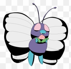 Butterfree Eating A Pecha Berry Png