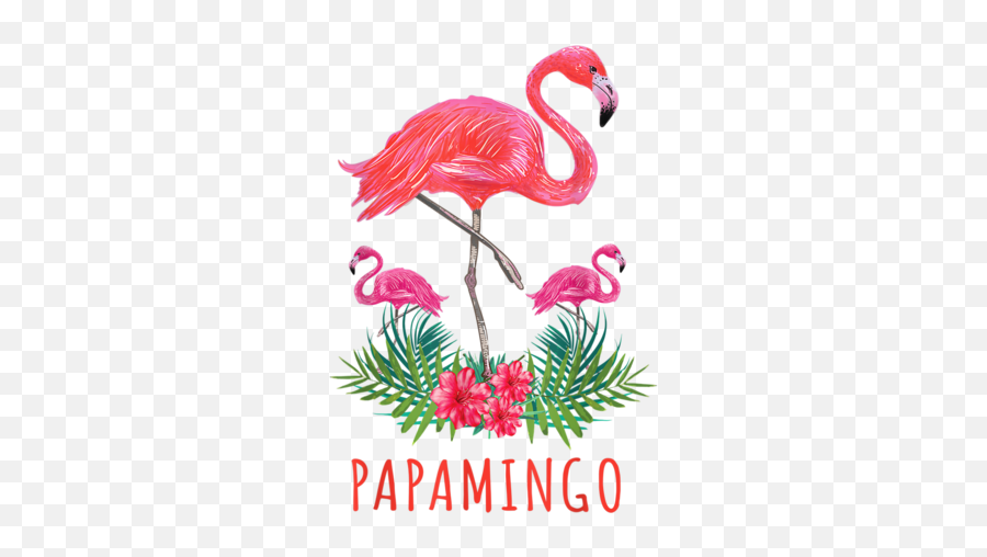 Papamingo Papa Flamingo Playing With Kids Funny Fathers Day - Decorative Png,Pink Flamingo Icon