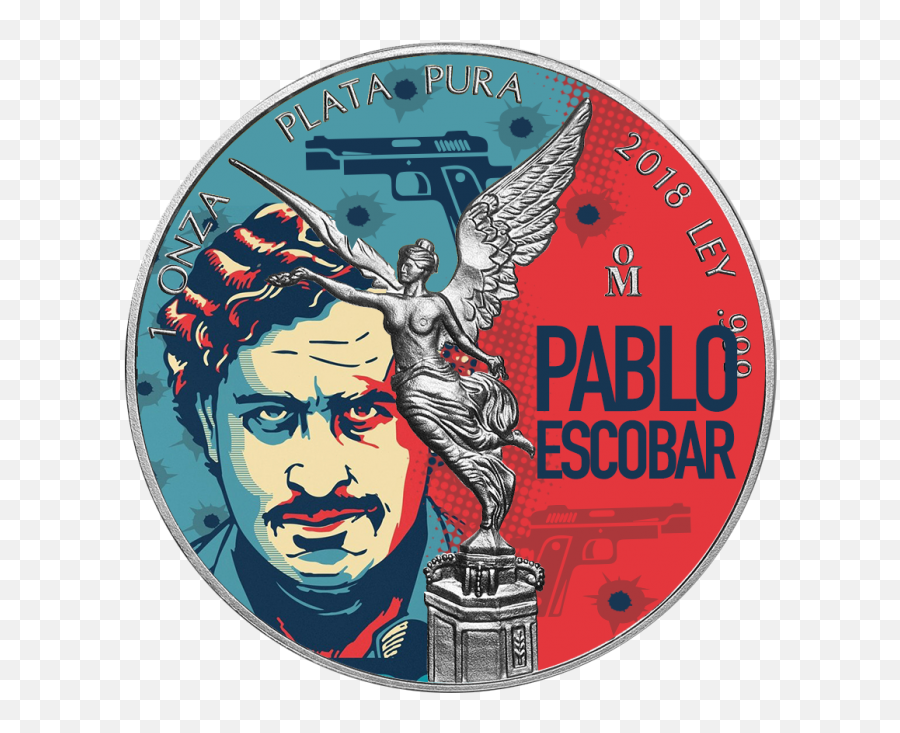 Pablo Escobar 1 Onza 2018 Mexico Libertad Oz Silver Coloured Coin - El Patron Png,Pablo Escobar Png