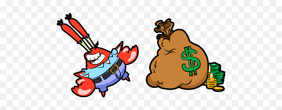 Spongebob Mr Krabs Money Bag - Clip Art Png,Mocking Spongebob Png
