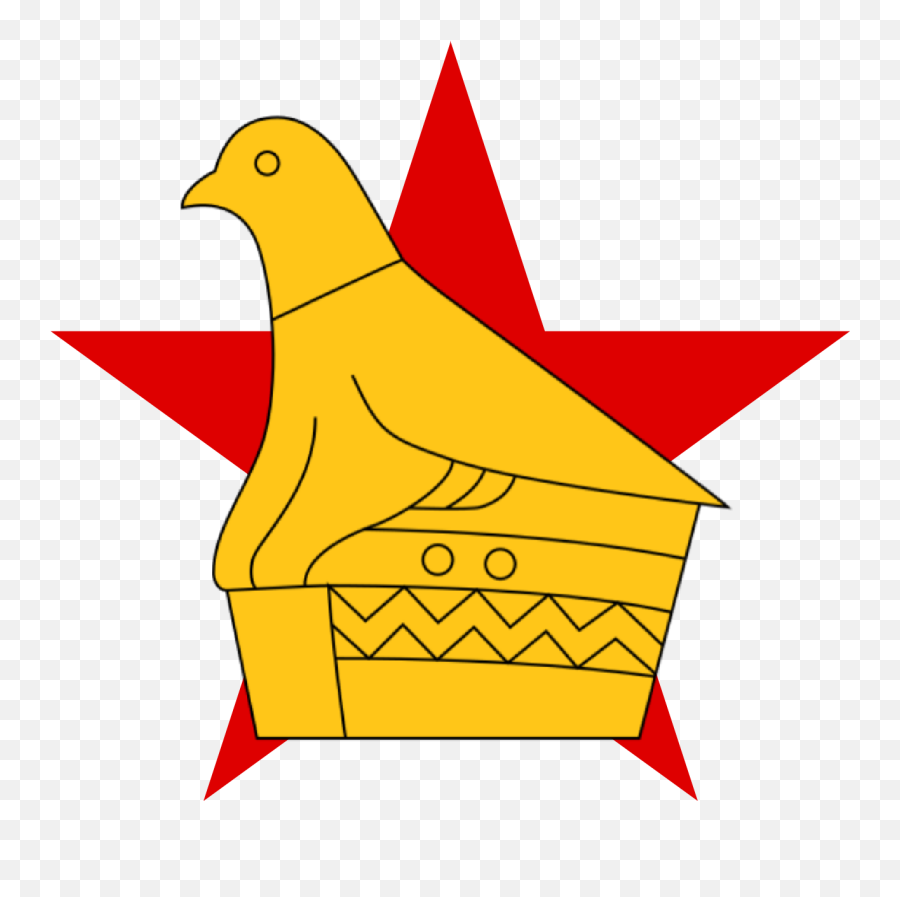 Star With Zimbabwe Bird - Bird Flag Of Zimbabwe Png,Birds Png