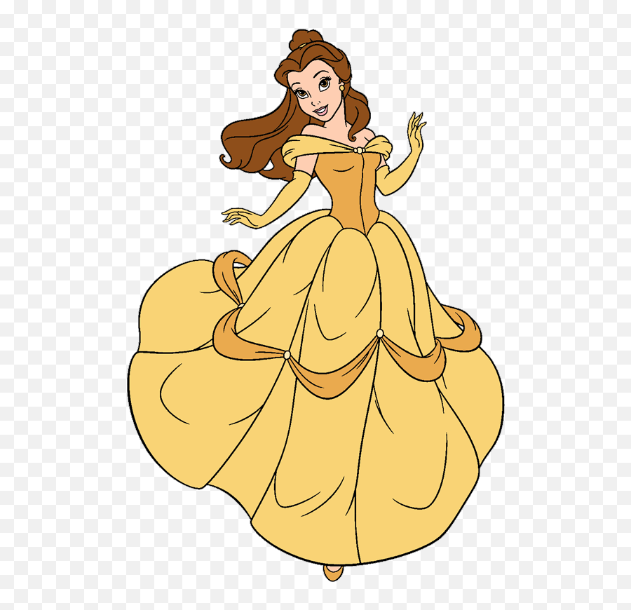 Belle Clipart Transparent - Yellow Dress Belle Beauty And The Beast Cartoon Png,Belle Transparent