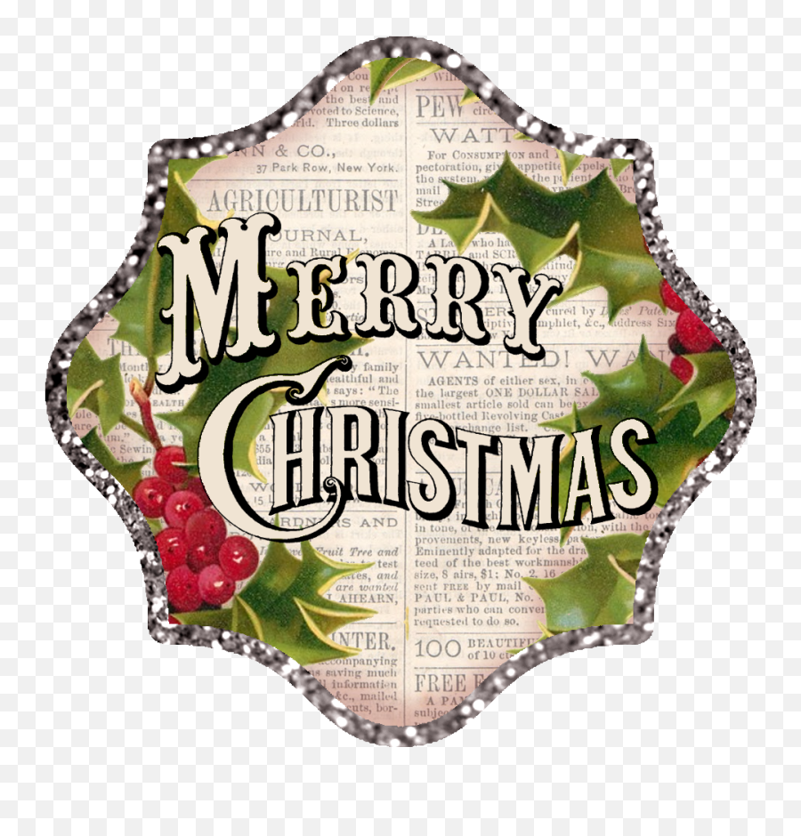Vintage Merry Christmas Clipart - Clip Art Merry Christmas Vintage Png,Merry Christmas Logo