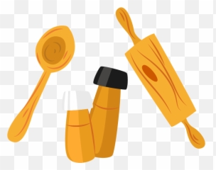 Wooden Spoon Rolling Pin Vector Material Ingredients - Transparent Rolling Pin Cartoon Png,Rolling Pin Png