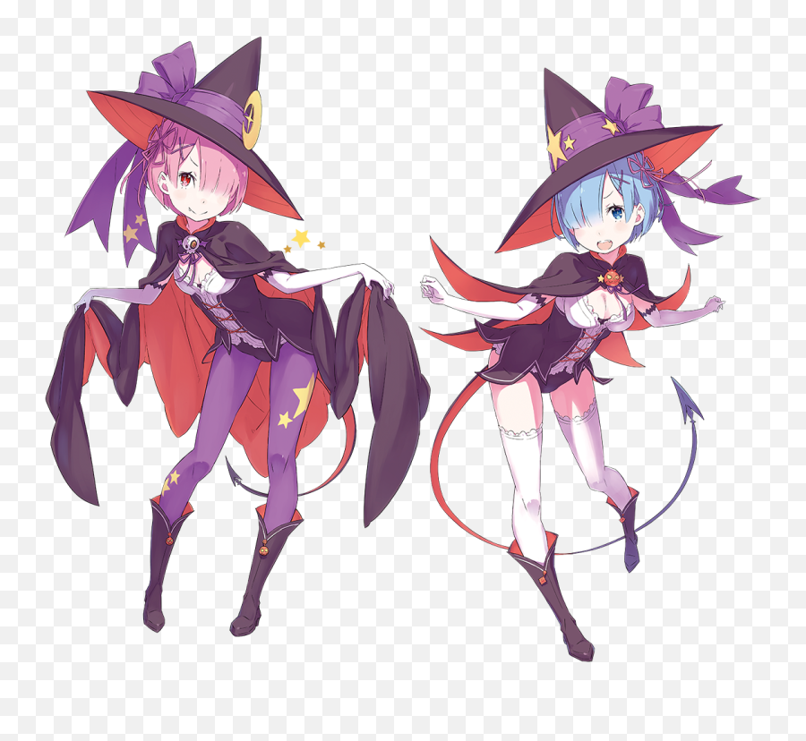 Rem And Ram Become Spooky Cute Witches - Halloween Ram Re Zero Png,Rem Png
