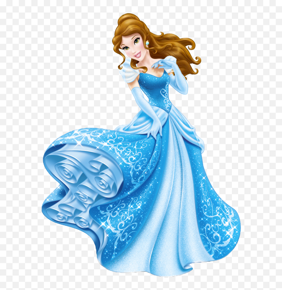 Blue Dress Clipart Belle Pencil And In Color - Princess Cinderella Cartoon Png,Belle Transparent Background