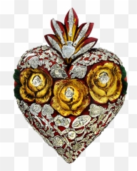 Mexican Sacred Heart Cutout Png Art - Corazones Oaxaca Hojalata,Mexican Png