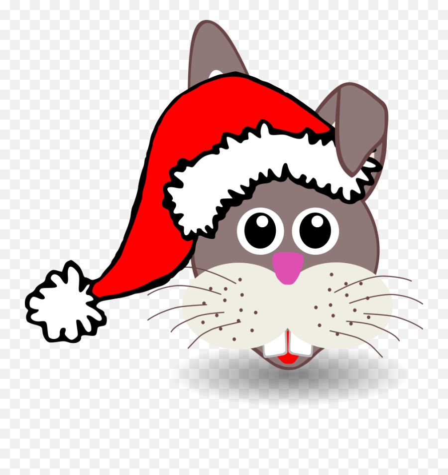 Funny Bunny Face Vector Image Free Svg - Christmas Hat Png Clipart,Funny Hat Png