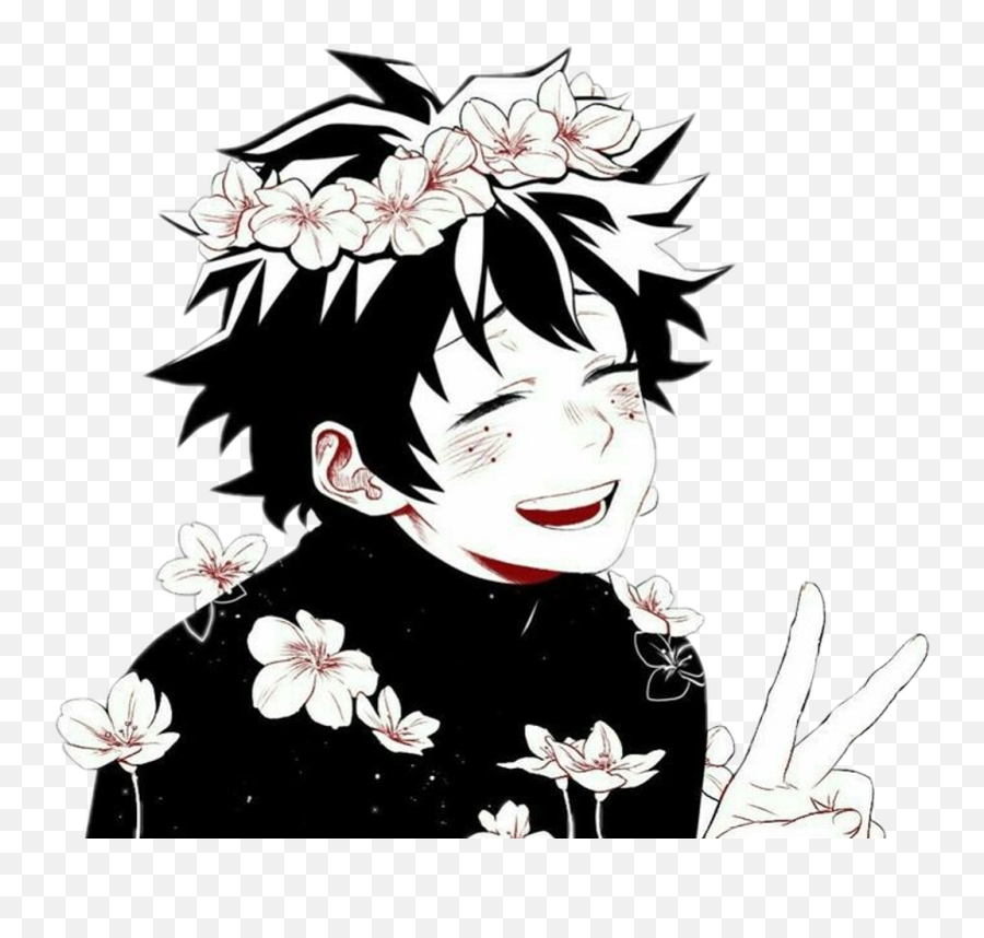 Freetoedit Cute Kawaii Anime Flower Spring Sakura Japan - Cute Deku Cute My Hero Academia Png,Snapchat Flower Crown Png