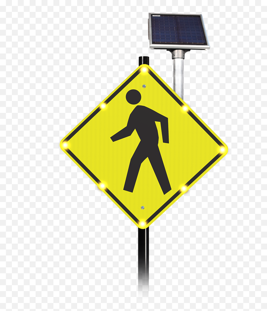 247 Blinkersign Flashing Led Pedestrian Crosswalk Symbol Sign W11 - 2 Flashing Pedestrian Crossing Signs Png,Pedestrian Png