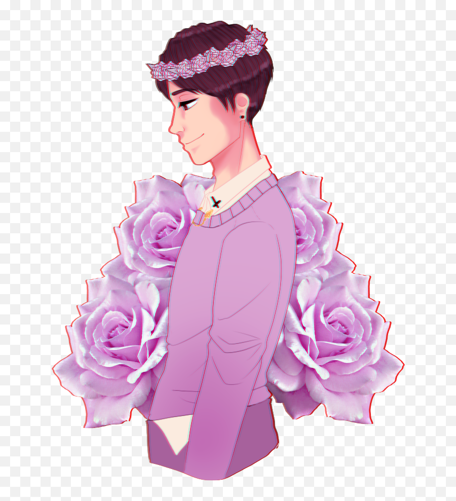 Dan With A Flower Crownu003eu003eu003e 1010 Phil Fanart Phan - Pastel Dan Fanart Png,Dan Howell Png