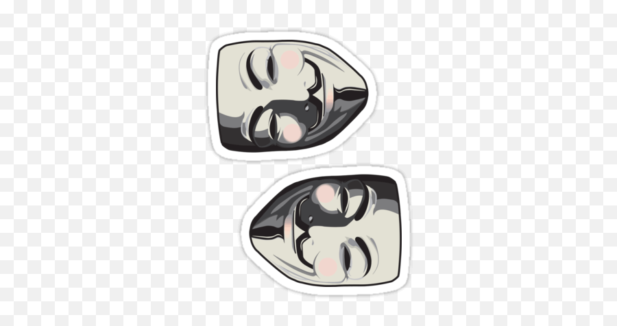 Guy Fawkes Mask 2 Sticker - Fictional Character Png,Guy Fawkes Mask Transparent