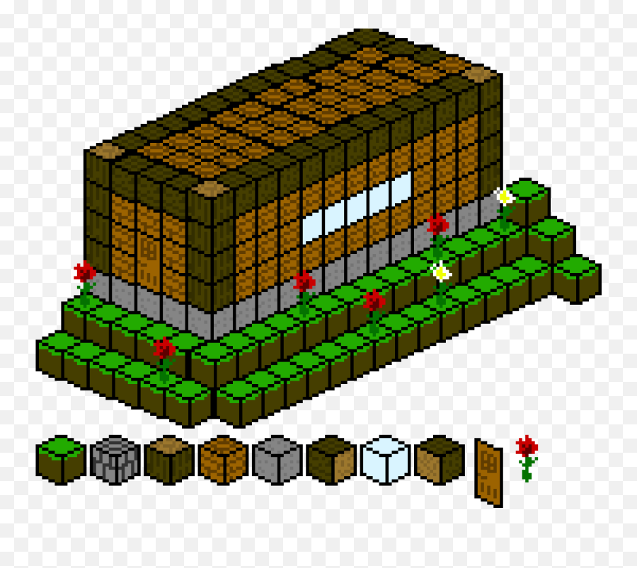 Minecraft House Pixel Art Maker - Stone Bricks Png,Minecraft Logo Pixel Art