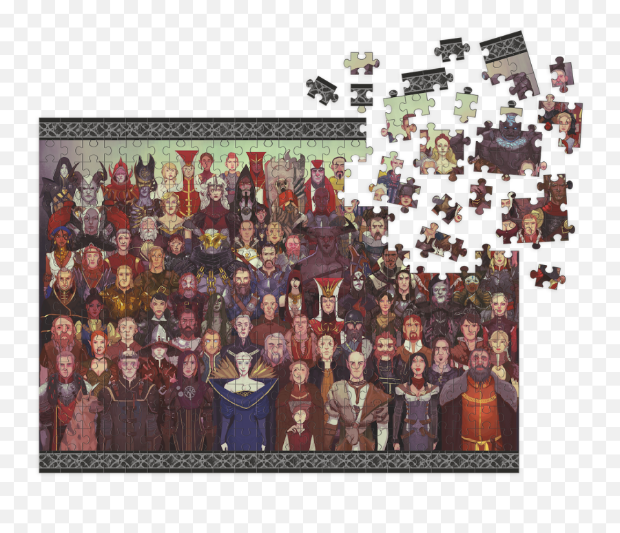 Dragon Age Cast Of Thousands 1000 - Piece Jigsaw Puzzle By Dark Horse Dragon Age Cast Of Thousands 1000 Piece Puzzle Png,Dragon Age Inquisition Logo