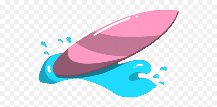 Top Surfing Stickers For Android U0026 Ios Gfycat - Surfboard On Wave Clipart Png,Surfboard Transparent Background
