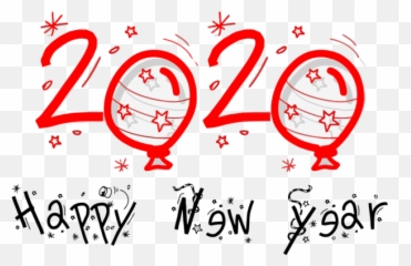 New - year Text Red Font for Happy New Year 2020 Png