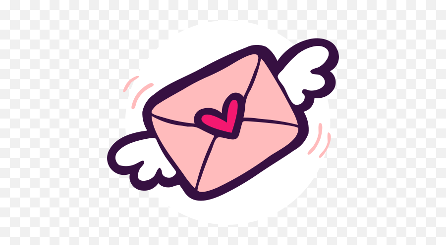 Mail Message Post Wings Valentine - Girly Png,Heart With Wings Icon