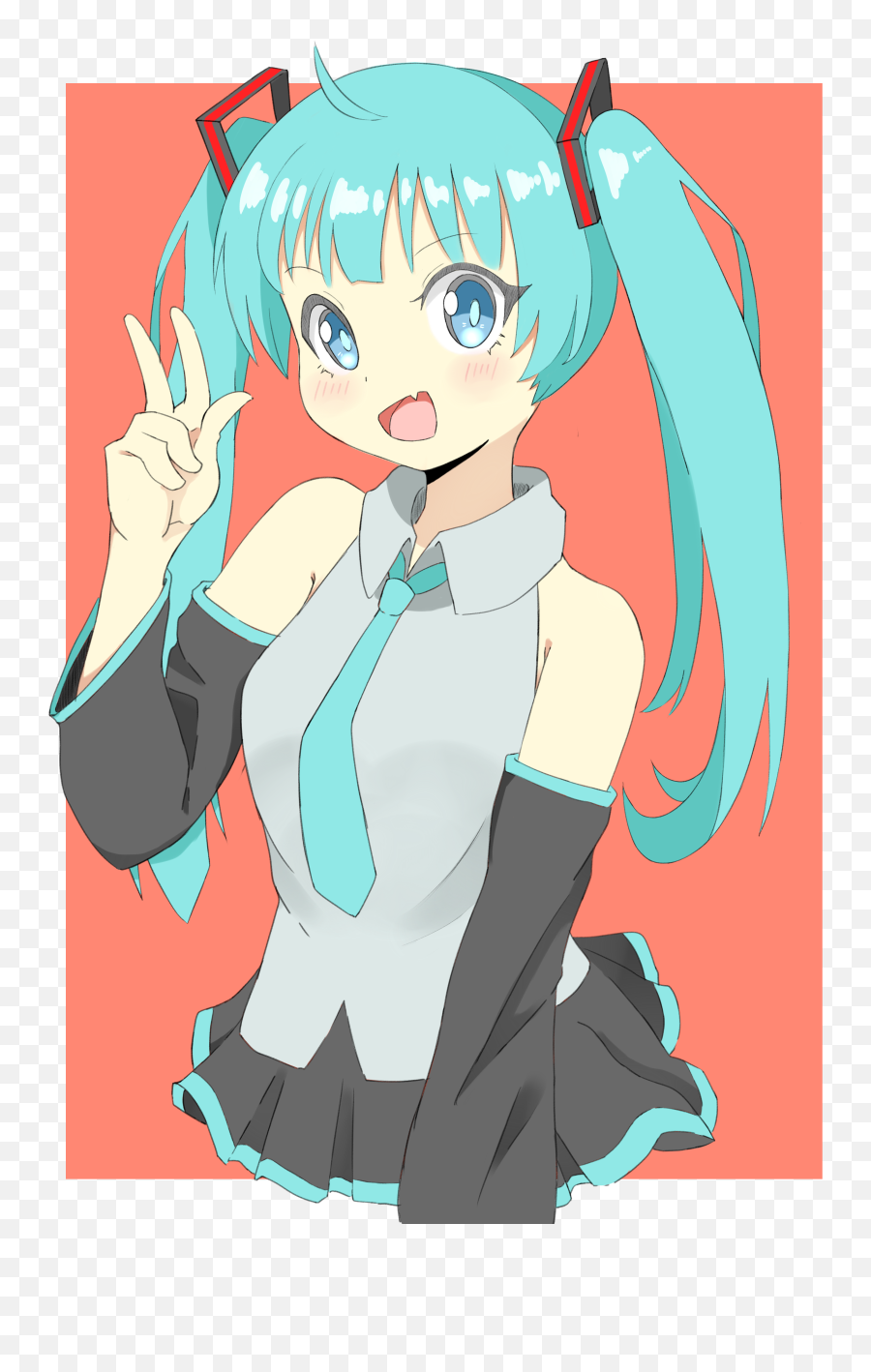 Peace Sign Hatsune - Fictional Character Png,Hatsune Miku Append Icon