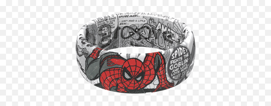 Spider - Man Black And White Comic Silicone Ring Groove Life Spider Man Ring Png,Scarlet Icon Comics