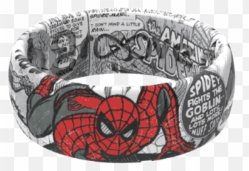 Spider - Man Black and White Comic Silicone Ring Groove Life png