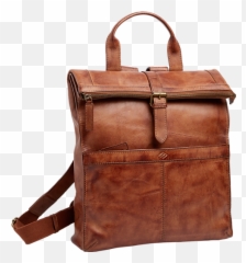 Joseph Abboud Brown Leather Roll - Top Backpack Roll Top Leather Backpack Briefcase Png,Icon Slim Backpack