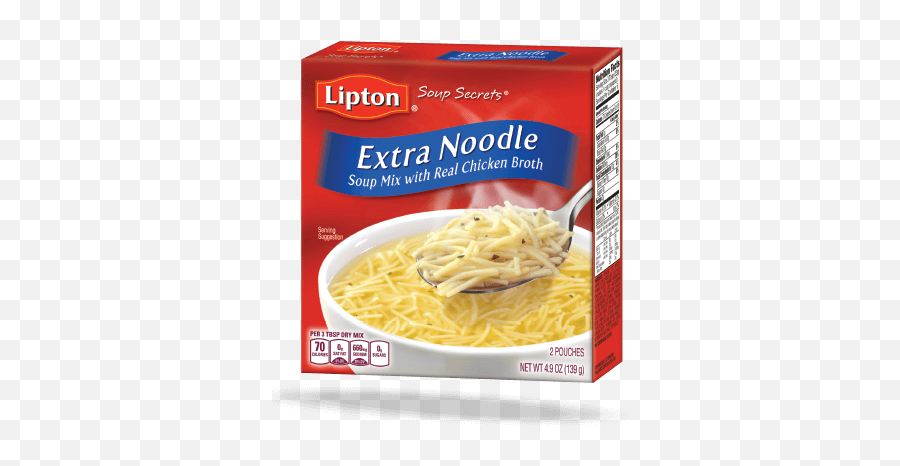Extra Noodle U2013 Soup Mix With Real Chicken Broth - Lipton Extra Noodle Soup Png,Noodles Transparent