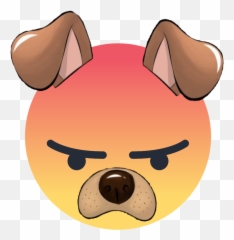 Emoji Mad Dogears Ears Face Snapchat Instagram - Me png