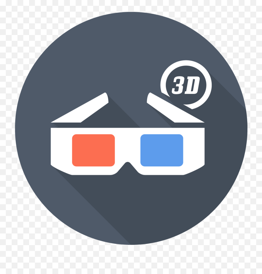 D Glasses Icon Free Flat Multimedia Iconset Designbolts - 3d Ico Png,Circle Glasses Png