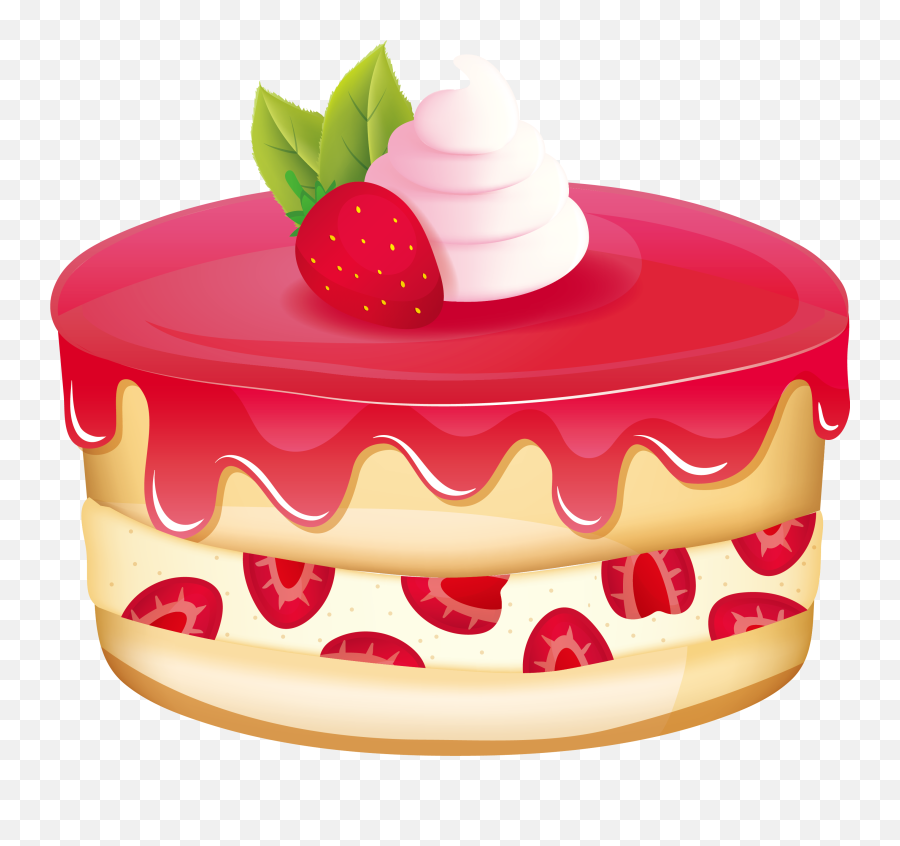 Transparent Background Strawberry Cake Clipart - Strawberry Shortcake Cake Clipart Png,Strawberry Clipart Png
