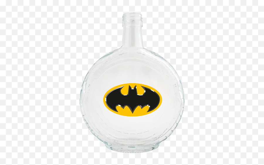 Fancy Flat Glass Alcohol Bottle 500 Ml With Printing Batman - Bottle Png,Batman Drawing Logo