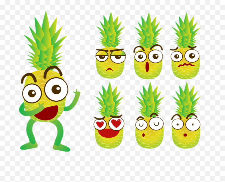Clipart Pineapple Cartoon Transparent - Cartoon Png,Pineapple Cartoon Png