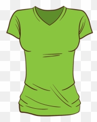 Green Women T Shirt Cartoon - Transparent Png U0026 Svg Vector File T Shirt Woman Vector Png,T Shirt Png