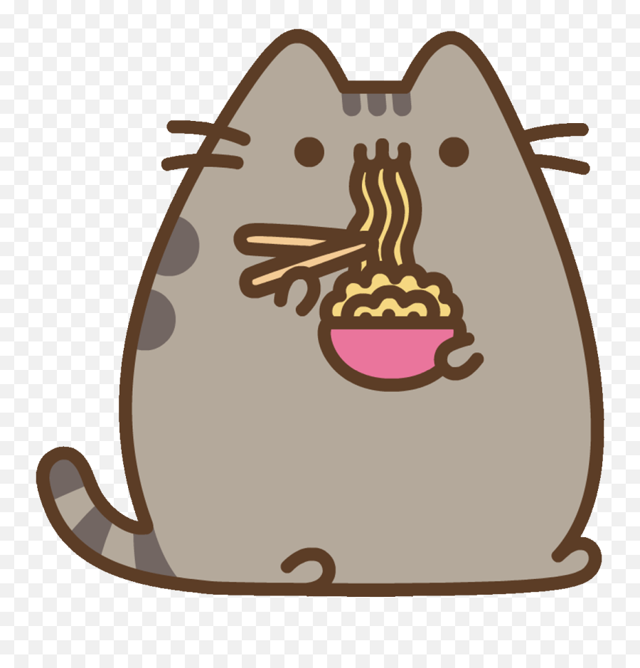 Hungry Cat Sticker By Pusheen Clipart - Pusheen Ramen Png,Pusheen Cat Png