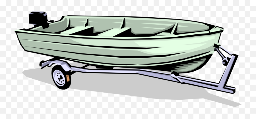 Download Vector Illustration Of Motorboat Aluminum Fishing - Boat On Trailer Clipart Png,Row Boat Png