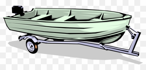 Download Vector Illustration Of Motorboat Aluminum Fishing - Boat On Trailer Clipart Png,Row Boat Png