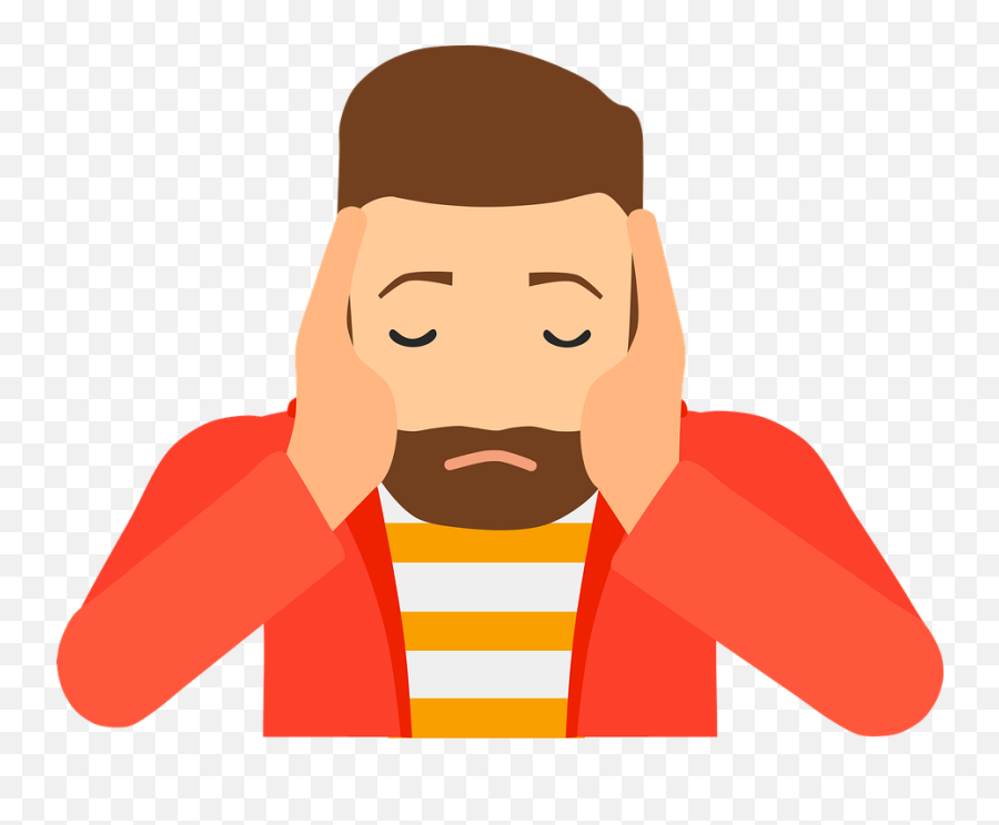 Man Sad Depression - Free Vector Graphic On Pixabay Hombre Agarrandose La Cabeza Vector Png,Alone Png