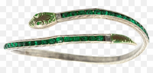 Download Art Deco Green Snake Bracelet - Solid png