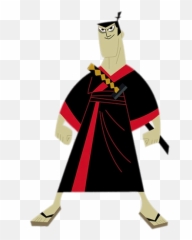 Samurai Jack In Black And Red Kimono - Transparent Png