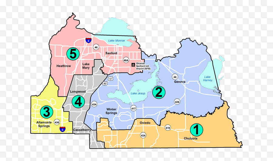 Who Is Your Commissioner Seminole County - Orange And Seminole County Map Png,Florida Outline Png