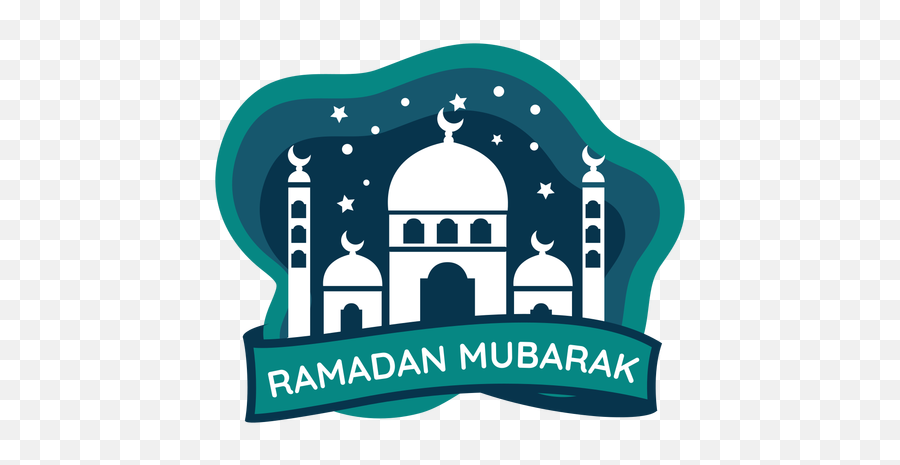 Ramadan Mubarak Crescent Half Moon Mosque Sticker Badge - Ramzanul Mubarak 2020 Png Moon,Crescent Moon Png Transparent
